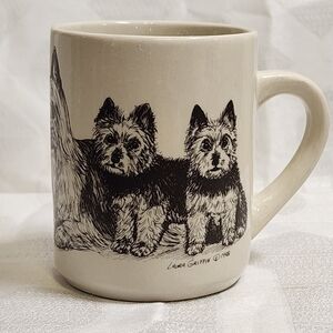 Laura Griffin 1988 The Cache Yorkshire Terrier Dog Mug Yorkie Sketch Art Ceramic
